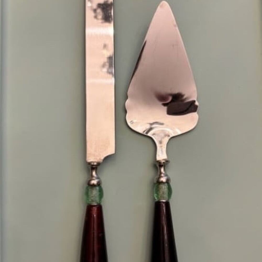 2 Pc Set Lenox Holiday Gatherings Cake Knife + Cake Server Stainless